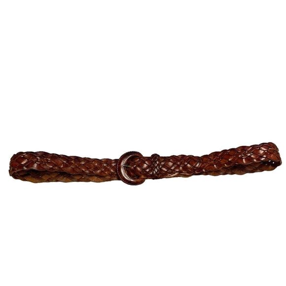 Leather Braided Woven Belt Made In Turkey Brown L main image 9